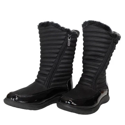 Totes Snow Boots Womens Size US 8 Black Quilted Faux Fur Lined Double Zip Winter - Image 1 of 4