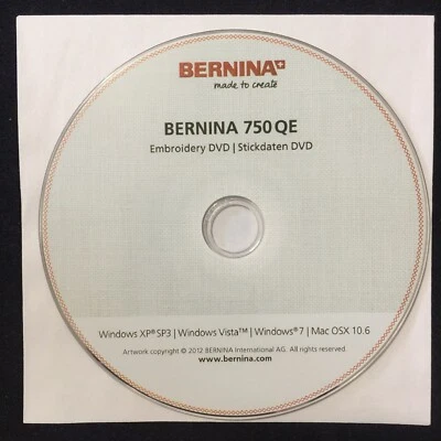 Genuine Bernina Embroidery DVD - For Bernina 750 QE Embroidery Machine ART & EXP - Image 1 of 4
