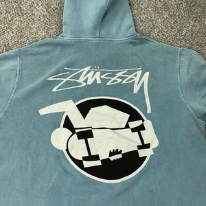 Stussy Skateman Hoodie Mens XXL Blue Sweatshirt International Tribe NWT - Picture 1 of 8