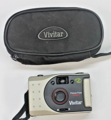 Vintage Vivitar Focus Free PN2011 35mm Film Camera w/Carrying Cs - Untested - Image 1 of 3