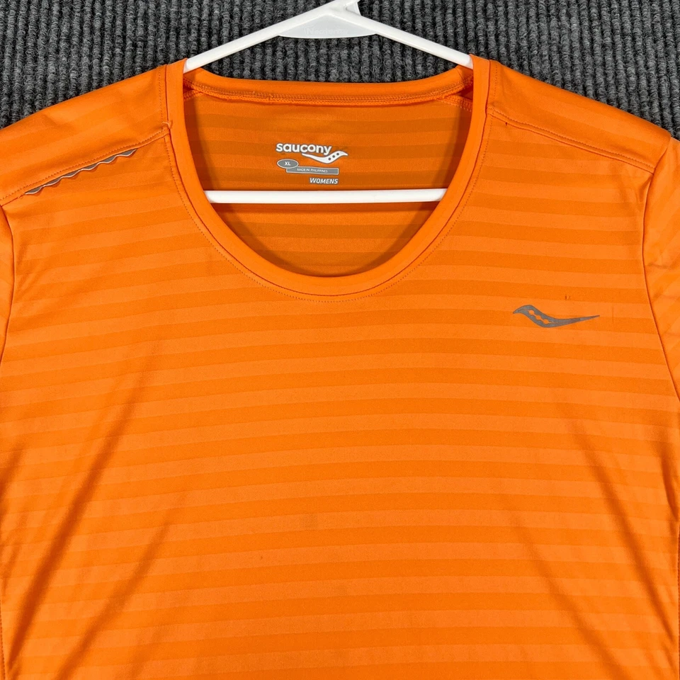 Camisa Saucony Mujer XL Extra Grande Naranja Manga Corta Entrenamiento Activo Correr Foto 1 de 4