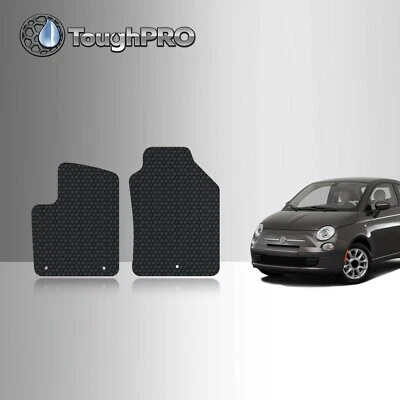 ToughPRO Front Mats Black For Fiat 500 All Weather Custom Fit 2011-2019 - Image 1 of 4