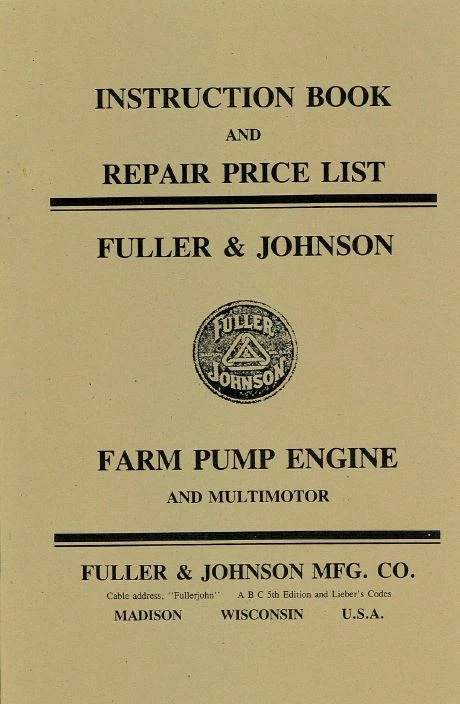 Manual de libro de motor de bomba agrícola Fuller & Johnson  Foto 1 de 1