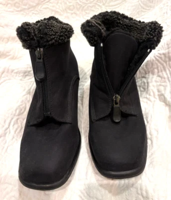 Toe Warmers Canada 7W Women's Fleece Lined Black Winter Snow Boots Zip Front Foto 1 de 4