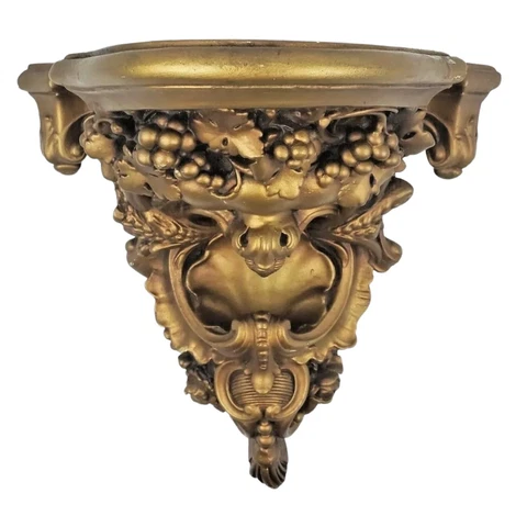 Vintage Corbel Wall Shelf Sconce Baroque Rococo Italian Regency Gold Florentine Cover