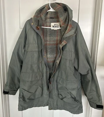 Abrigo Woolrich Tareas Exterior Utilidad Retro Costero Abuelo Lana Manta Forrada Med Foto 1 de 4