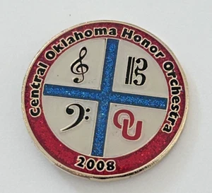 OU Central Oklahoma Honor Orchestra Music 2008 Lapel Pin Pinback - Picture 1 of 3