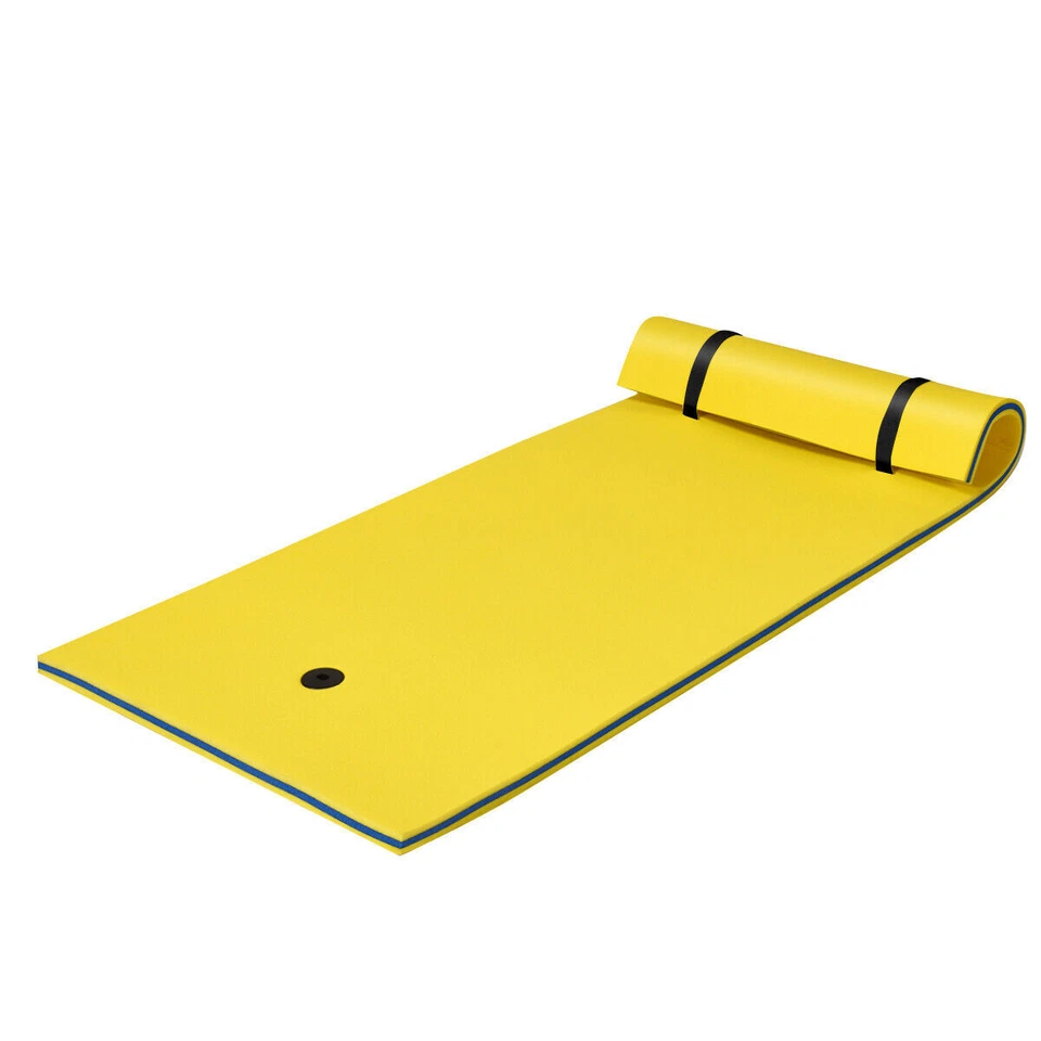 Costway OP70098YE 3-Layer Relaxing Tear Proof Water Mat - Yellow