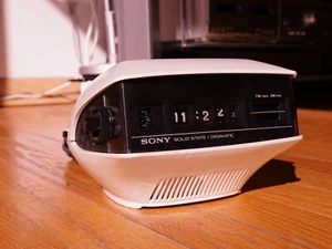 Sony Flip Clock Vintage Radio Alarm Danish Sold for Decoration Demo Not Working - Picture 1 of 9