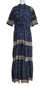 Citrus Called to Surf Navy Plissee Maxikleid Größe XL - Bild 1 von 5