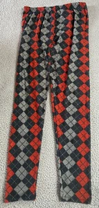 Leggings Depot Womens Plaid Argyle Red Black Grey Print Soft Leggings Extra Plus - Picture 1 of 9