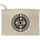 'Cosmic Eye & Moon Symbol' Canvas Clutch Bag / Accessory Case (CL00022039)