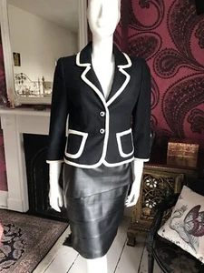 INWEAR SHORT JACKET BLACK & IVORY 3/4 SLEEVE SIZE XS/S UK 8/10 EU 34/36 - Picture 1 of 12