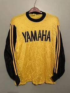 Vintage 70’s Yamaha Motocross Jersey Size Large Viking Nylon Yellow Black (E356) - Picture 1 of 8