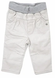 Beige Gray Denim Pants Warm Lined Baby Girl IKKS X42906022 Size 6 Months - Picture 1 of 6