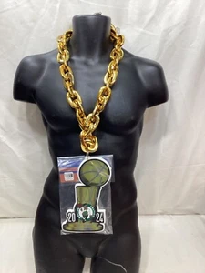 Boston Celtics World Champions Trophy Fan Chain Medal Necklace 2024 Finals - Picture 1 of 3