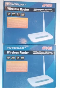 QTY 2 New PowerLink AP2402 Wireless B/G/N150 AP, 4 Port Router & Repeater - Picture 1 of 2
