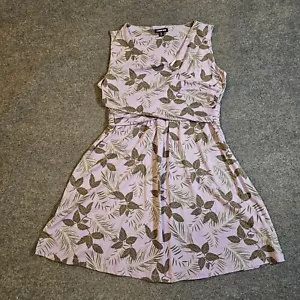 Lands End Dress Womens XL Purple Floral Tropical Aloha Faux Wrap A Line Casual - Picture 1 of 8