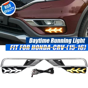 1Pair LED DRL Front Bumper Fog Light Lamp Steering For Honda CRV CR-V 2015-2016 - Picture 1 of 15