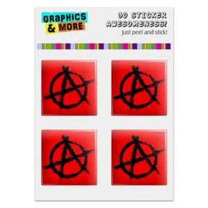 Anarchy Symbol Red Computer Case Modding Badge Stickers Set - Picture 1 of 3