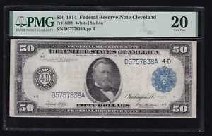 US 1914 $50 FRN Cleveland FR 1039b PMG 20 VF (838) - Picture 1 of 2