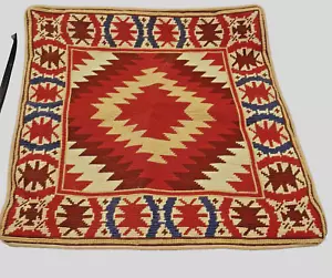 Funda de Almohada Completa Punta de Aguja Azteca Suroeste Nativo Cremallera 15x16 - Imagen 1 de 2