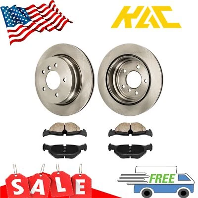 Rear Disc Rotors +Brake Pads For 2007-2013 BMW 328i 13-15 X1 2009-13 328i xDrive - Image 1 of 4
