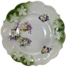 Set Of 6 Antique German Porcelain Floral And Leaf Embossed Plates 