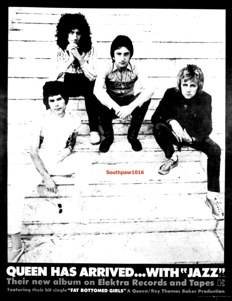 1978 Queen "Jazz/Fat Bottomed Girls" Release Music Industry Promo Reprint Ad - Image 1 of 1