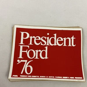 Vintage President Gerald Ford 1976 Red Reelection Campaign Bumper Stickers - Bild 1 von 4