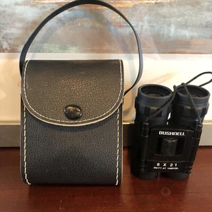Binocolo compatto vintage Bushnell Powerview 8x21 in custodia di pelle - Foto 1 di 5