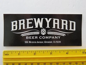 Beer STICKER: BREWYARD Brewing Co ~ Glendale, CALIFORNIA See STORE for More - Picture 1 of 1