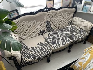 Vintage Art Deco-Style Three Seater Sofa - Eye Catching Statement Piece - Picture 1 of 8