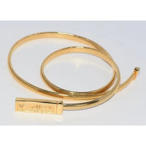 Cinturón ajustado elástico metal tono dorado tejido firma ST. JOHN 25" - Imagen 1 de 6
