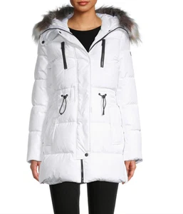 Sam Edelman Women's Faux Fur-Trim Puffer Jacket Coat L NEW $260 - Picture 1 of 4