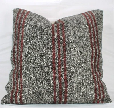 Funda Almohada Kilim Turca Decorativa Blanco y Negro 24" Almohada Kilim Grande Vintage Foto 1 de 4
