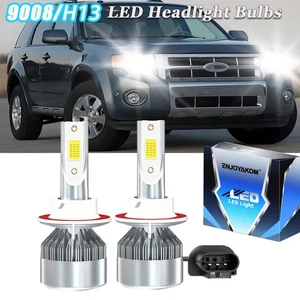 9008 H13 LED Headlights Bulbs For Ford Escape 2008-2012 High Low Beam Kit White - Picture 1 of 11