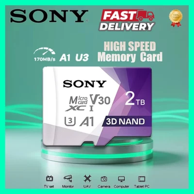 Extreme Micro SD Memory Card 2TB 1TB 512GB 256GB 128GB Micro TF High Speed Card - Image 1 of 4