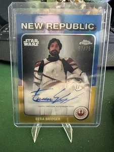 2025 Topps Chrome Star Wars - Ezra Bridger 1975 Tribute Autograph 57/75 - Picture 1 of 2