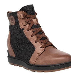 Botas impermeables para mujer SOREL Evie II Lace Plus tabaco/negras nuevas talla 8,5 - Imagen 1 de 9