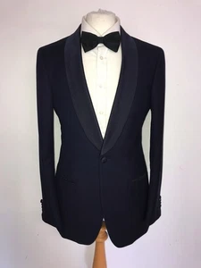 SUIT SUPPLY - NAVY BLUE WOOL Dinner SUIT - 40 Long - W34 L33 - WORN ONCE TUXEDO - Picture 1 of 15