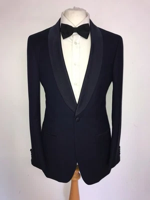 SUIT SUPPLY - NAVY BLUE WOOL Dinner SUIT - 40 Long - W34 L33 - WORN ONCE TUXEDO - Image 1 of 4