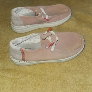Hey Dude Womens Wendy Rise Chambray Rose Pink Shoes Size 6 - Picture 1 of 6