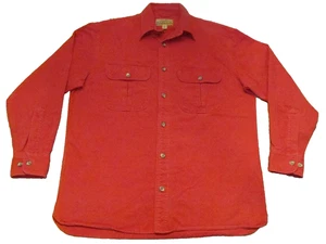 Cabela's Deerskin Soft Chamois Mens Medium Button Down Dark Red Heavy Shirt - Picture 1 of 5