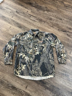 VTG Mossy Oak Shirt Men Large Camo Button Up Made in USA Hunting Fall Camouflage - Image 1 of 4