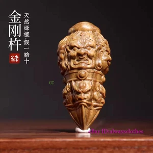 3*3*6.9cm Hand Carved Green Sandalwood Netsuke: Diamond Pestle Diamond Chisel - Picture 1 of 2