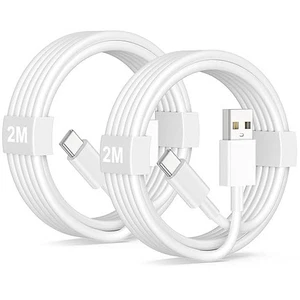 iPhone 15 16 17 Carplay Cable, 2M 2Pack USB A to USB C Charging Cable for iPhone - Picture 1 of 7