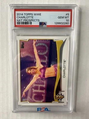 2014 Topps WWE Charlotte Flair NXT Prospects PSA 10 Gem RC - Image 1 of 2