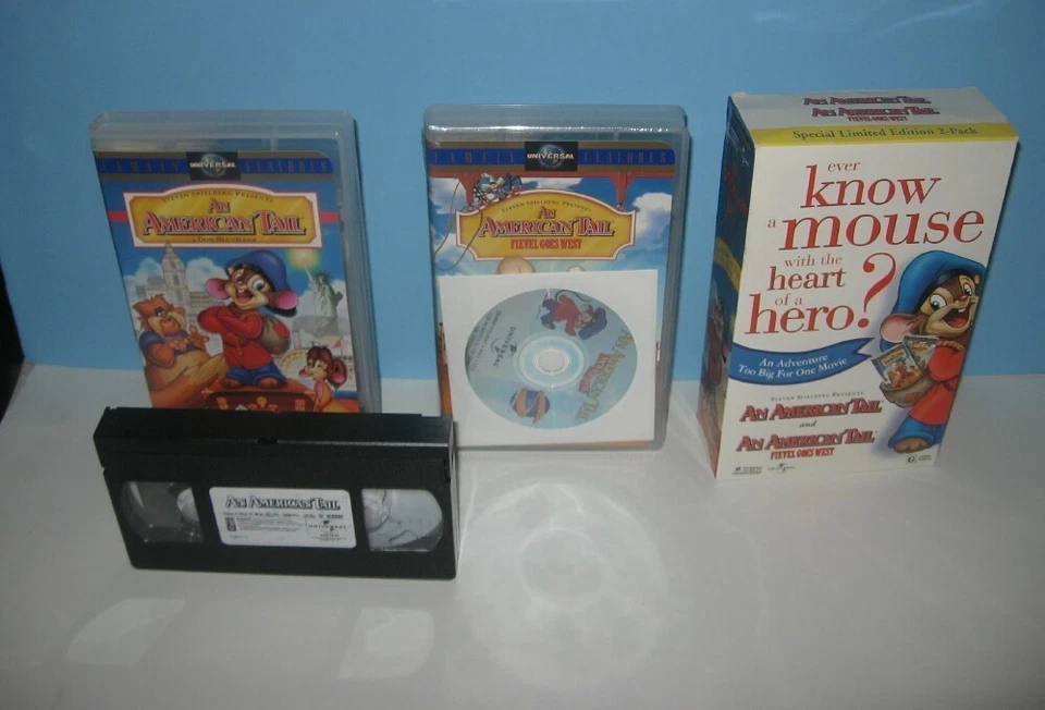 An American Tail & Fievel Goes West Boxset VHS W/ Bonus Movie Book CD Mac / PC - Image 1 of 1