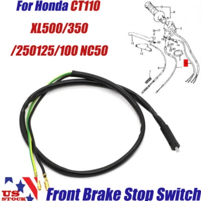 Front Brake Stop Switch For Honda CT110 XL500/350/250/125/100 NC50 35360-341-000 Foto 1 de 4